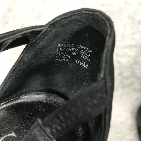 SAM & LIBBY SANDAL HEELS Carla Satin Black Straps 6.5 M - Picture 8 of 8